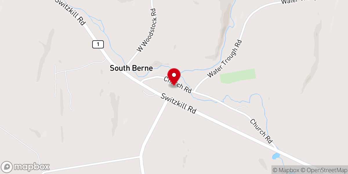 Map showing location of South Berne Congregational Church