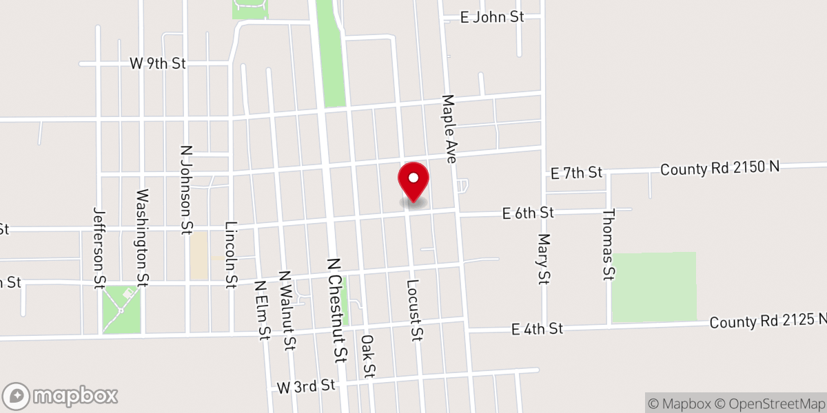Map showing location of United Methodist Church Minonk