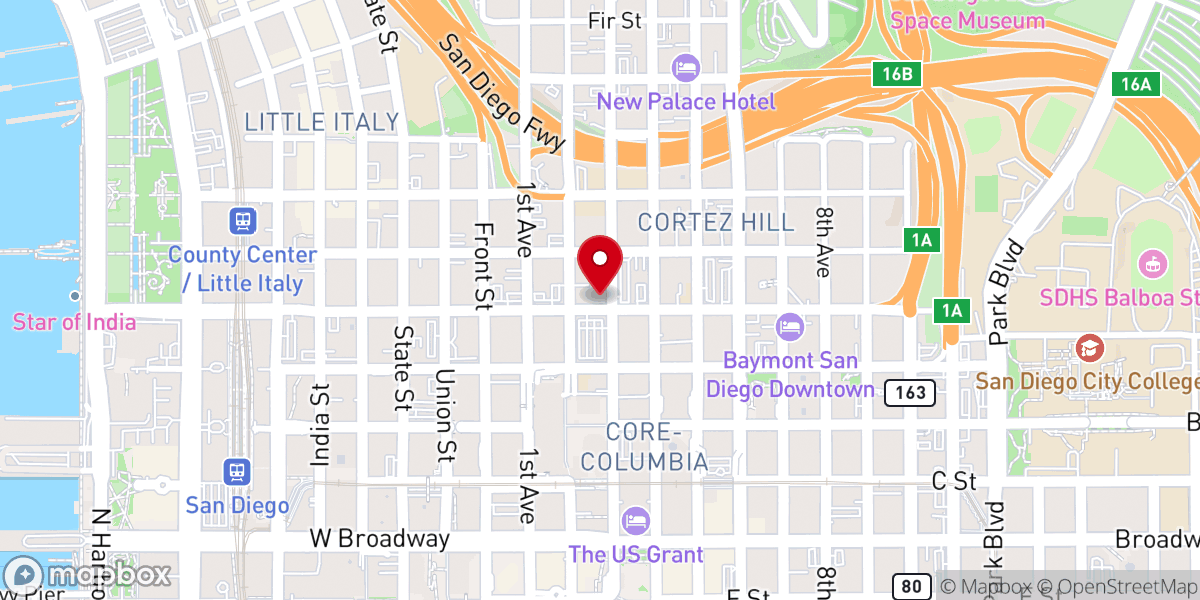 Map showing location of Deutsche Kirche - German Church San Diego