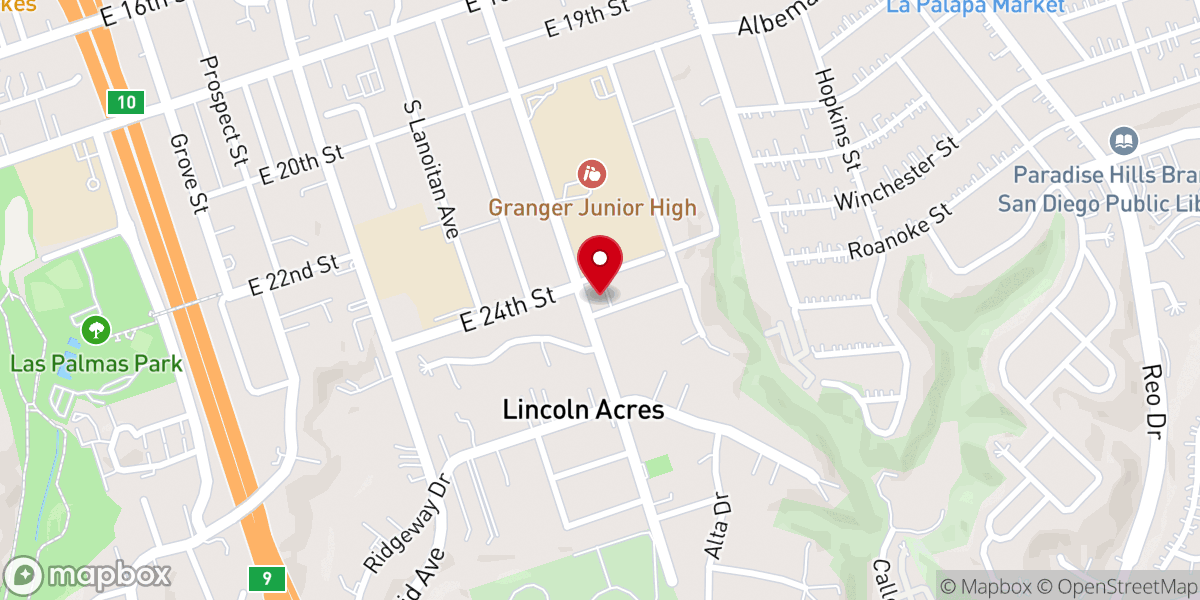 Map showing location of Comunidad Cristiana Bajo Sus Alas