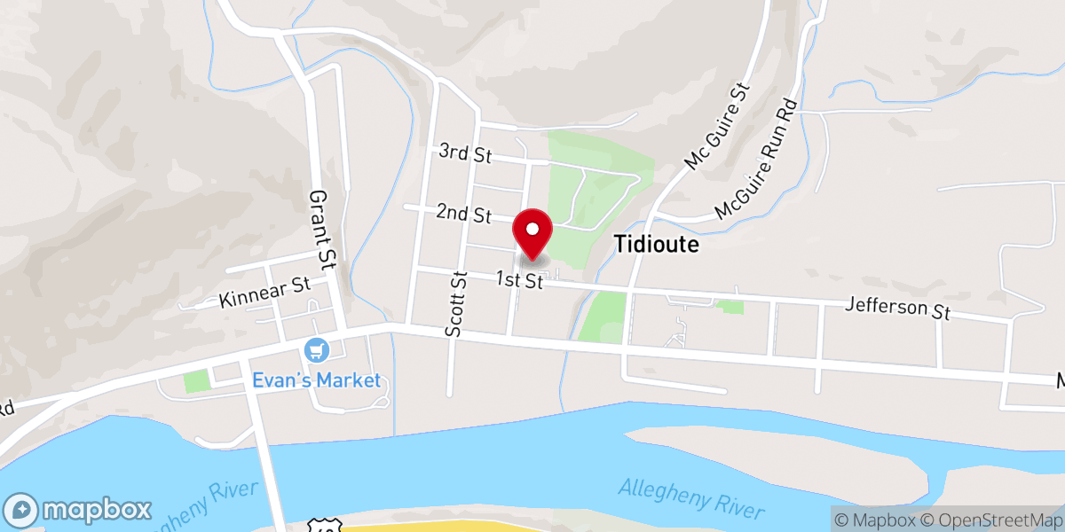 Map showing location of St John's Catholic Rectory