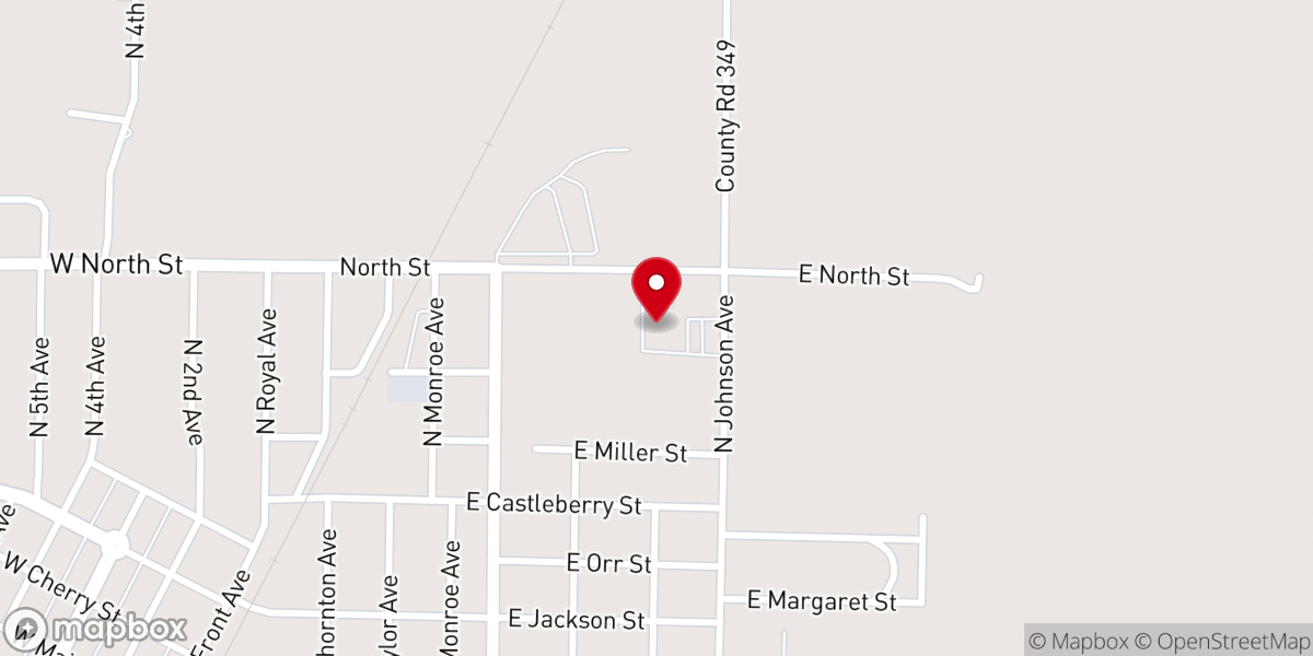 Map showing location of Emanuel Baptist Church
