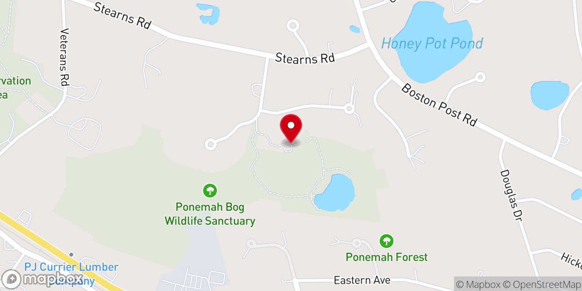 Map showing location of Ponemah Bog