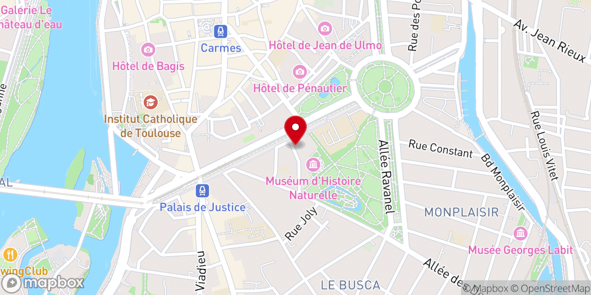 Map showing location of Église Saint-Exupère de Toulouse