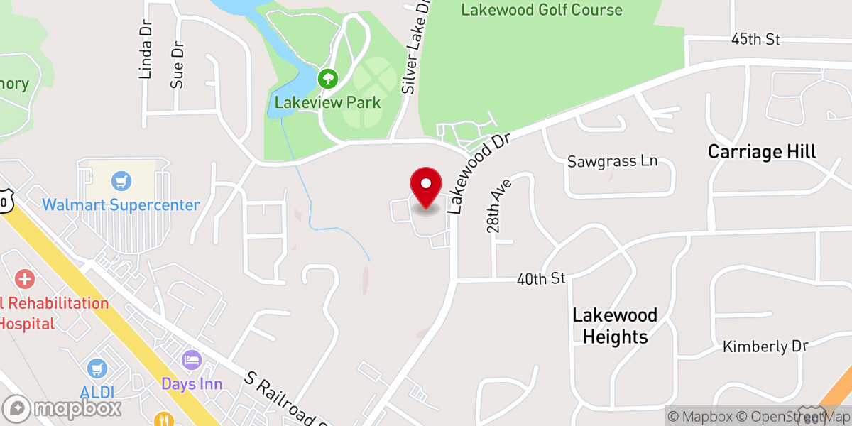 Map showing location of Lakewood Baptist Church of PC