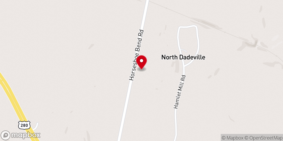 Map showing location of Pentecostals of Dadeville