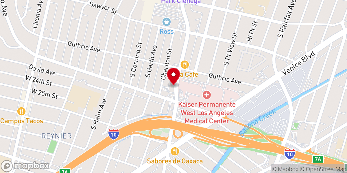 Map showing location of Core Church LA