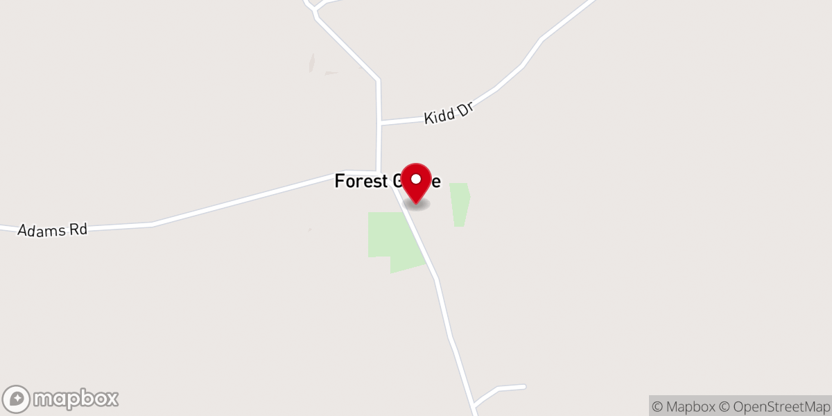 Map showing location of Forest Grove CME Church