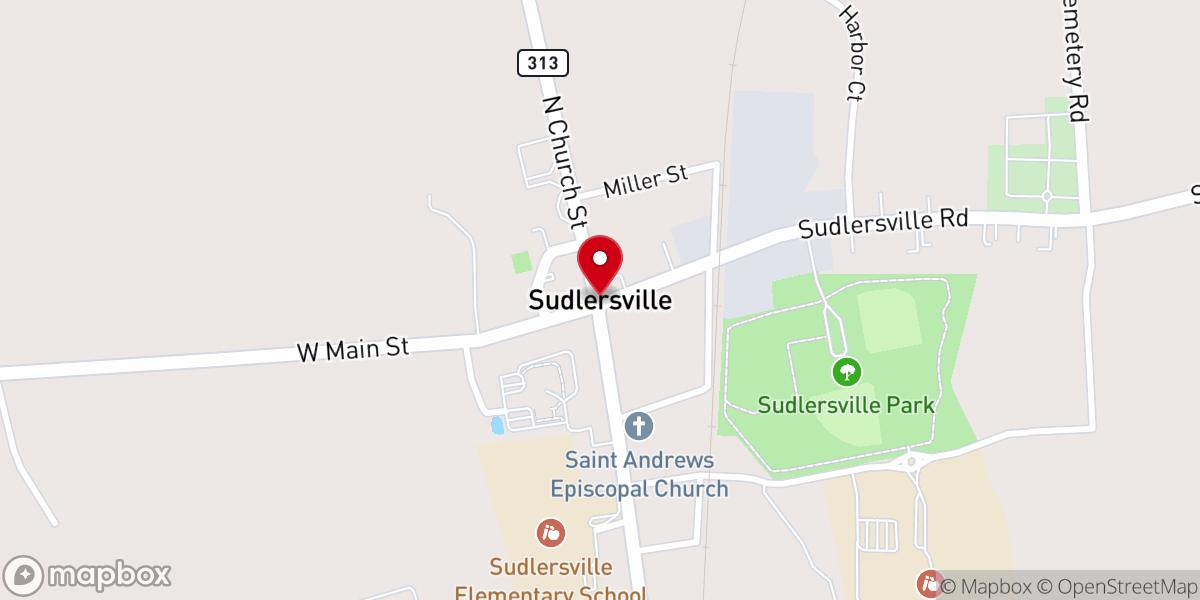 Map showing location of Sudlersville