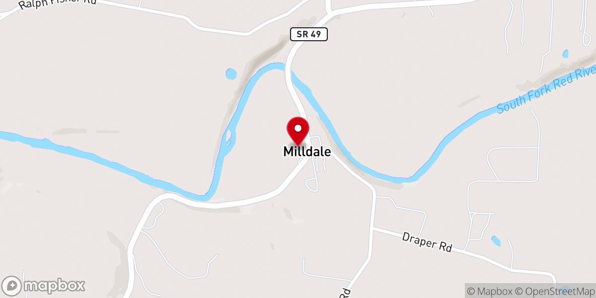 Map showing location of Milldale Chapel