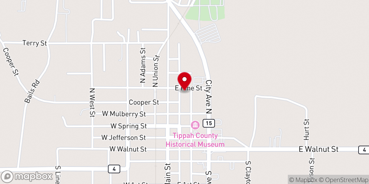 Map showing location of First Baptist Church Complex