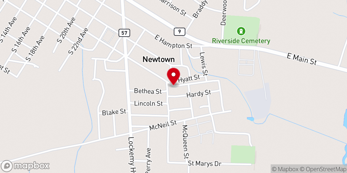 Map showing location of New Jerusalem United Church of God