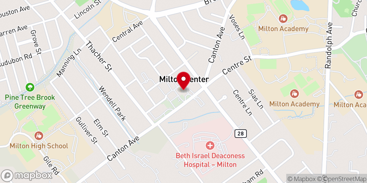Map showing location of United Congregational Church in MIlton, UCC