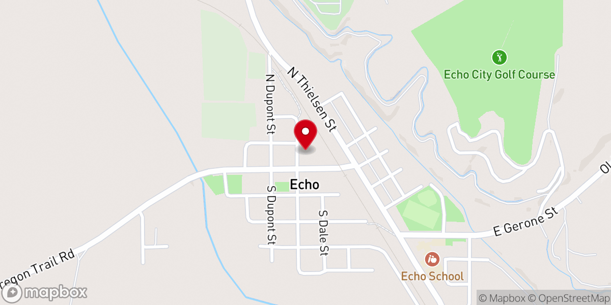 Map showing location of Echo Methodist Church