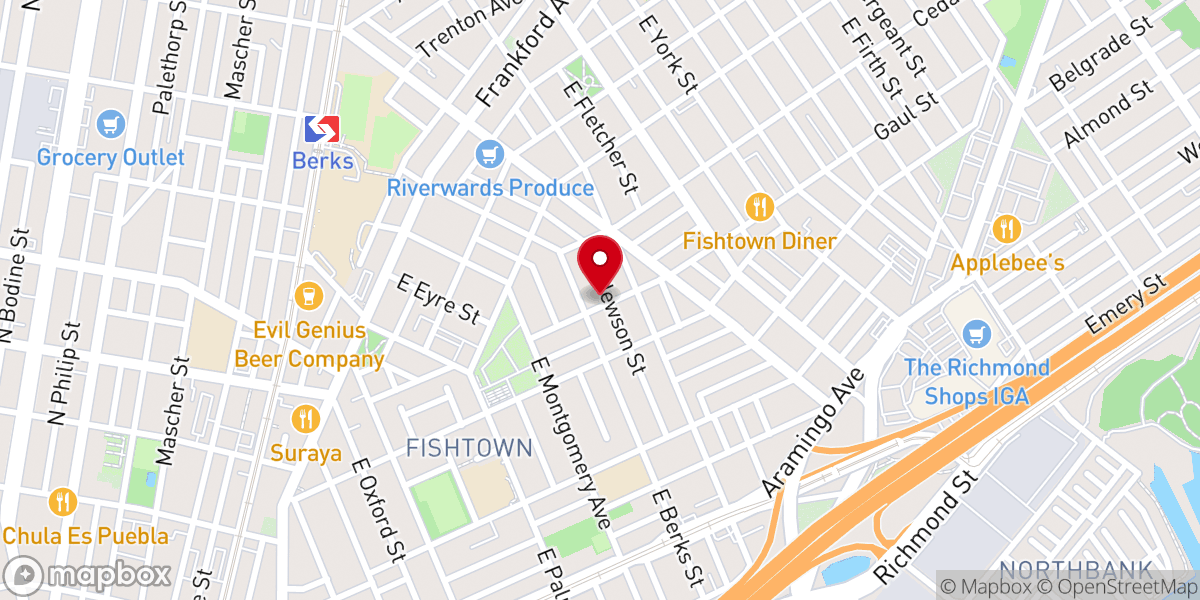 Map showing location of Holy Name of Jesus Church