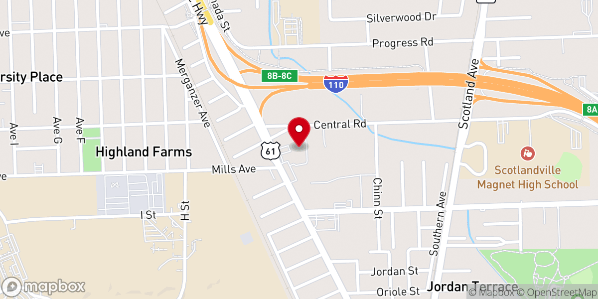 Map showing location of Mount Pilgrim Baptist Church