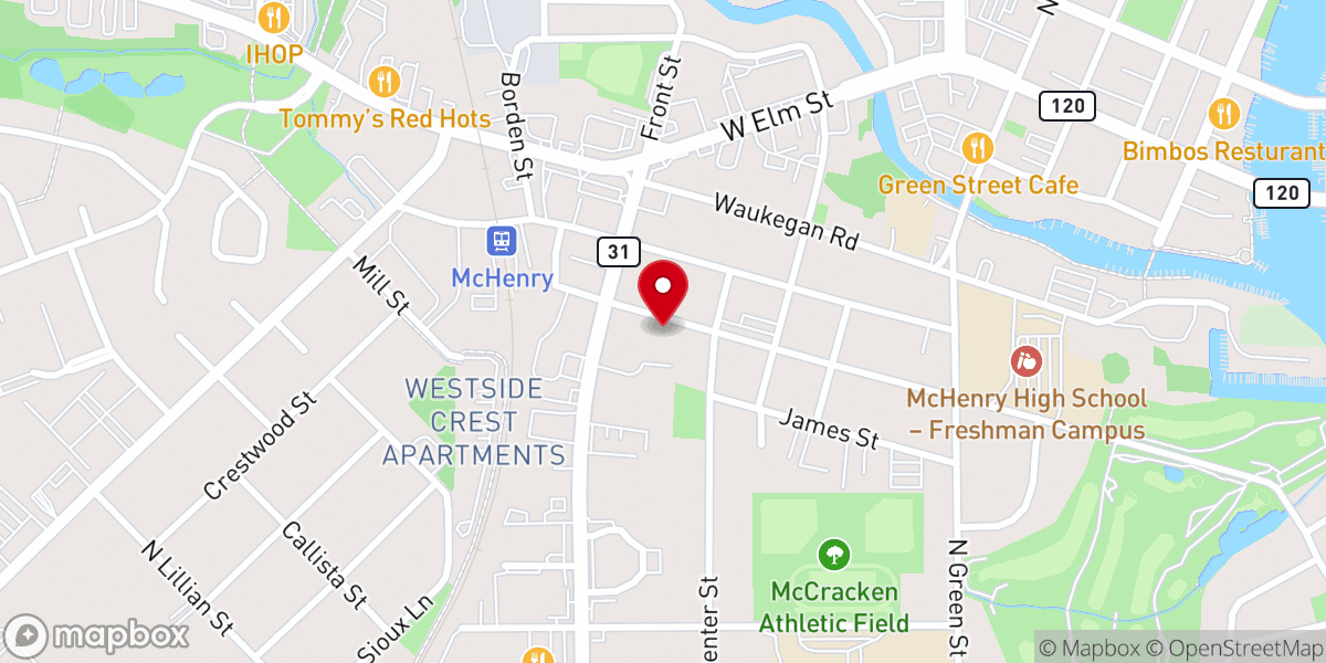 Map showing location of McHenry Full Gospel Church