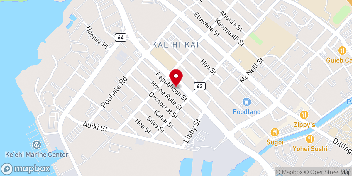 Map showing location of Victory Chapel Honolulu CFM