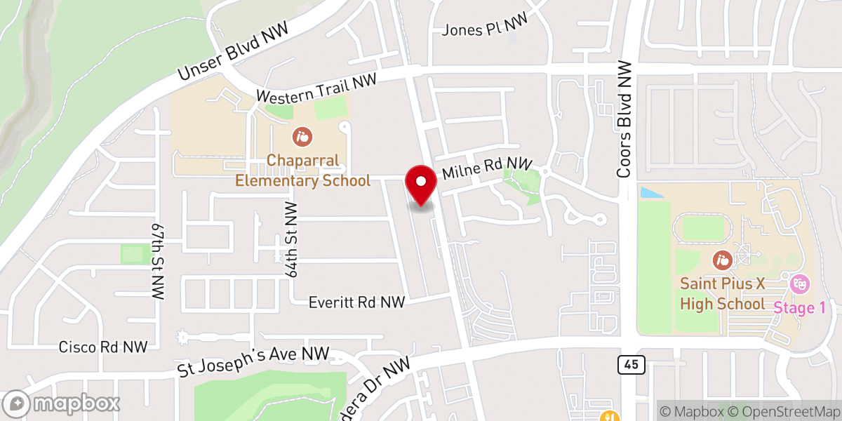 Map showing location of Our Savior Lutheran Church