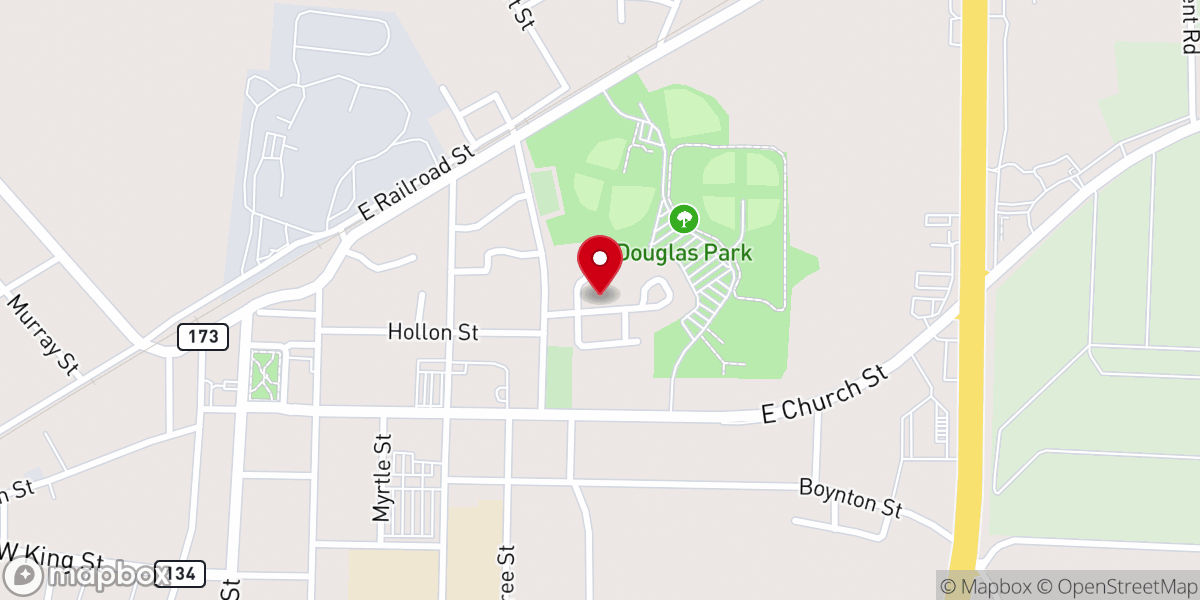 Map showing location of St Peter AME Church