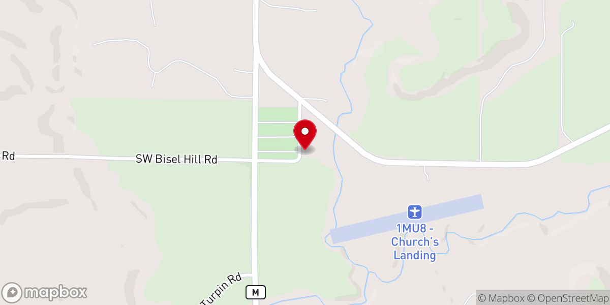 Map showing location of Sugar Creek Christian Church