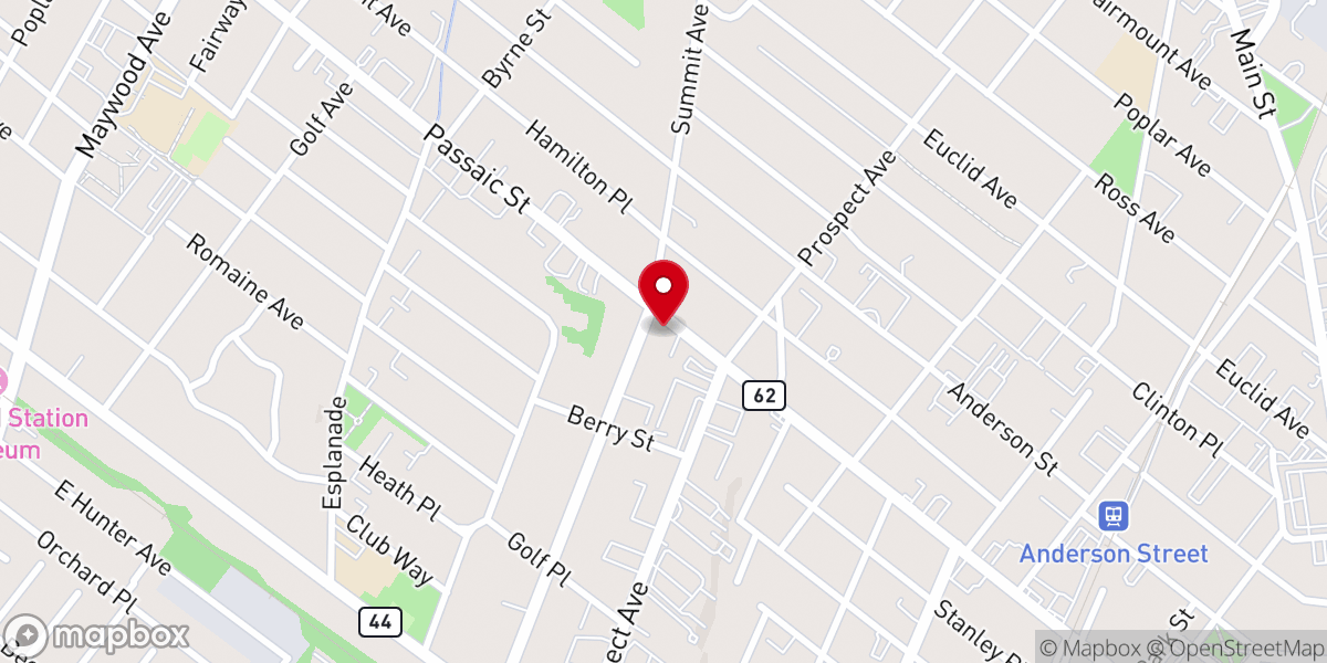 Map showing location of United Methodist Church of Hackensack