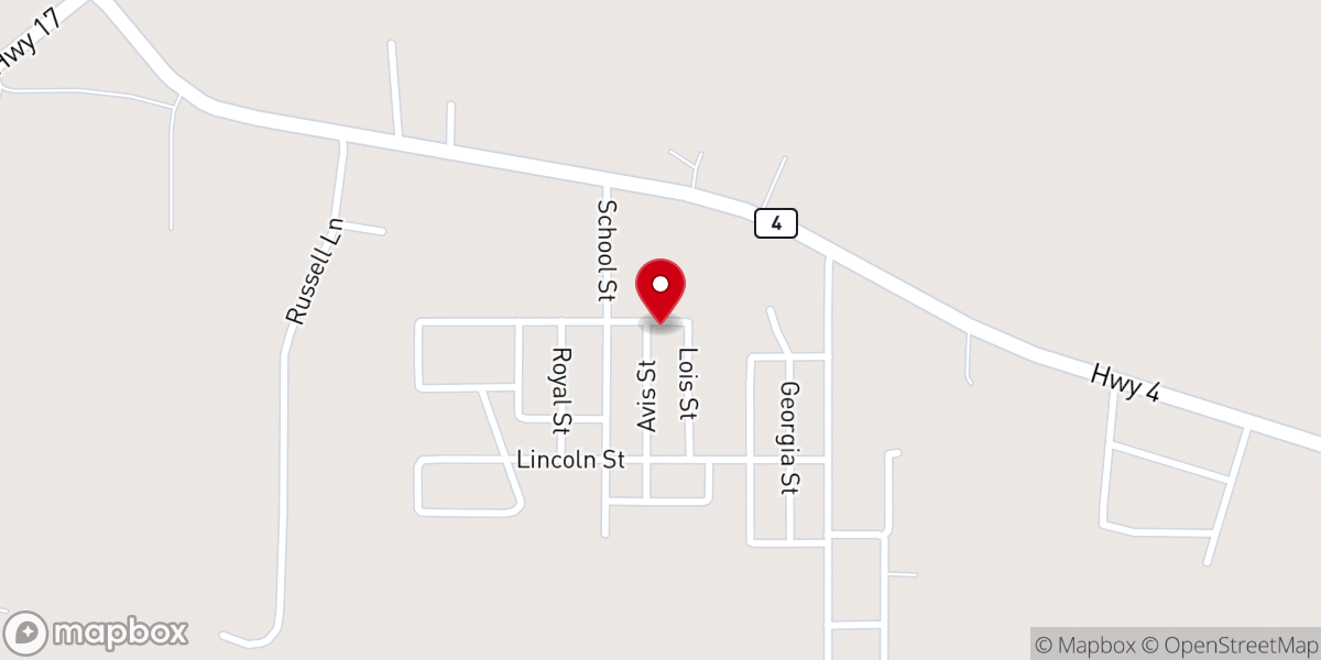 Map showing location of Pilgrim Baptist Church