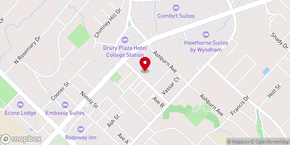 Map showing location of New Life Baptist Church