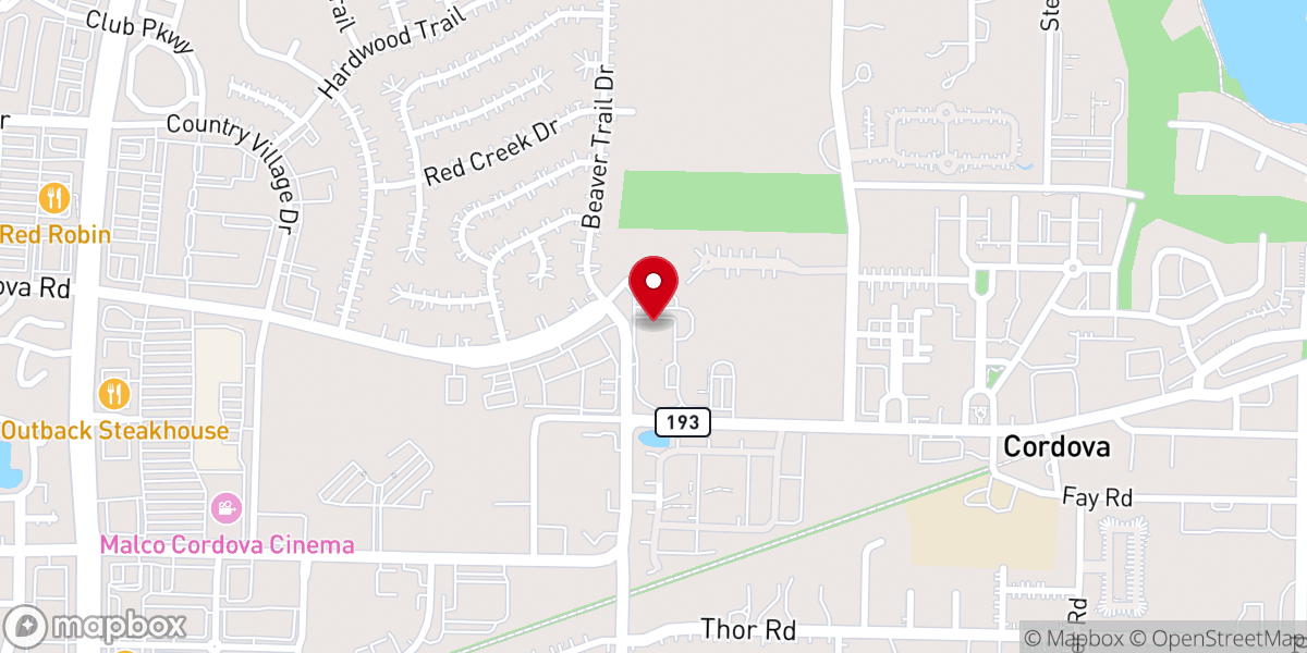 Map showing location of wolfchase church of christ