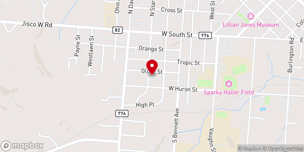 Map showing location of Jackson Apostolic Church