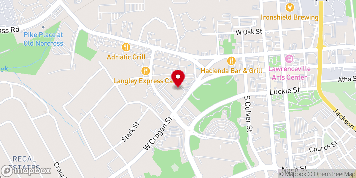 Map showing location of Lawrenceville First United Methodist Church
