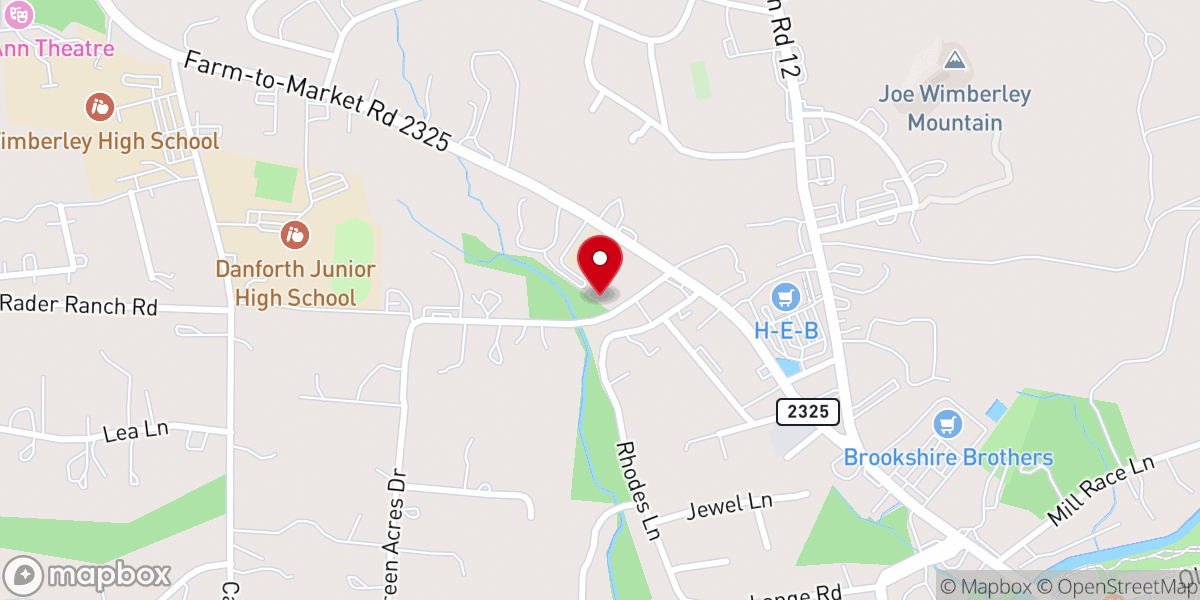 Map showing location of The Rock Church Wimberley