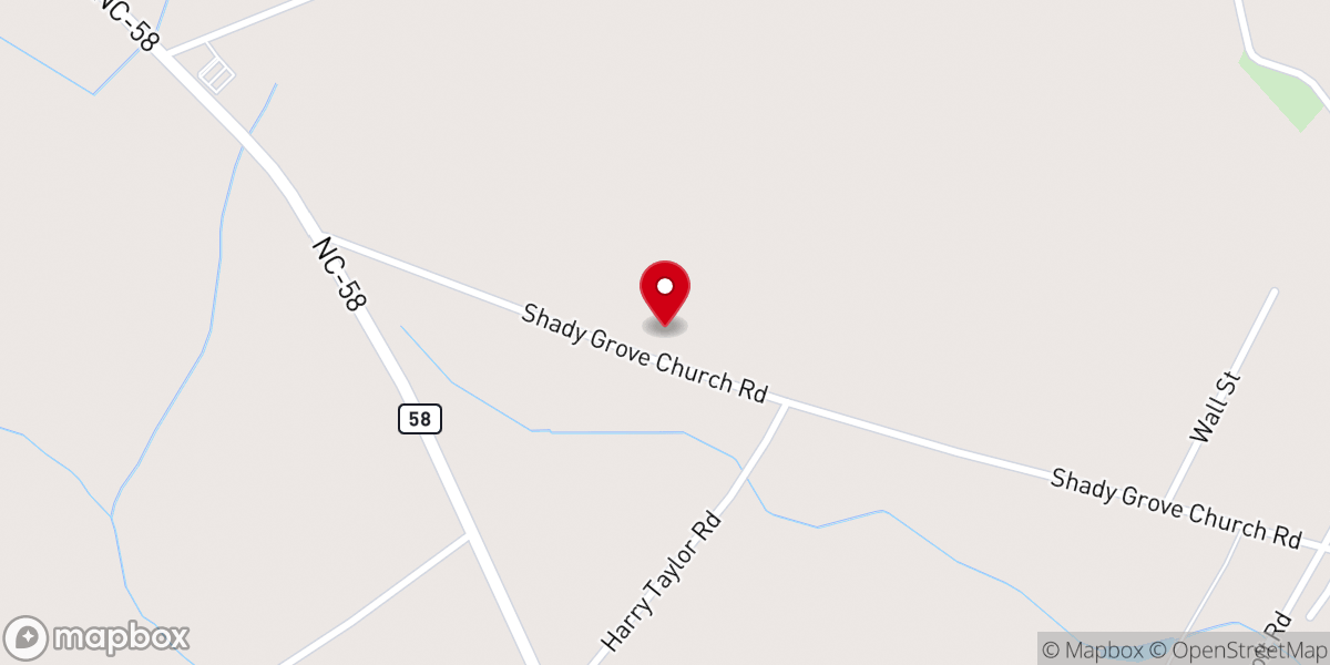Map showing location of Shady Grove FWB Church