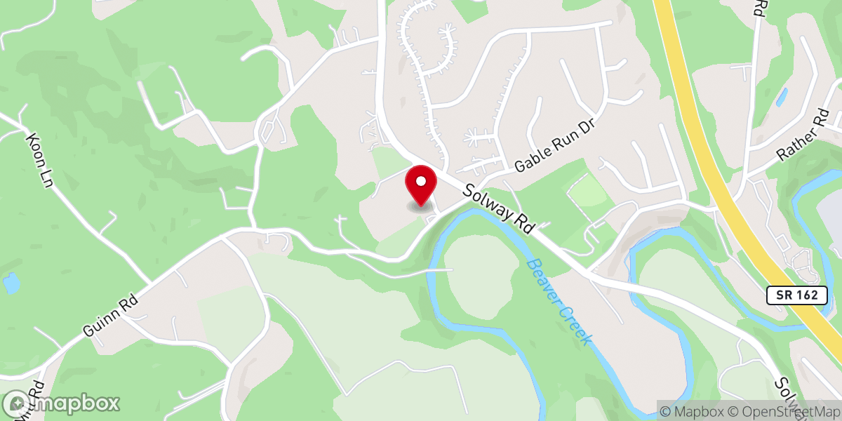 Map showing location of Solway United Methodist Church