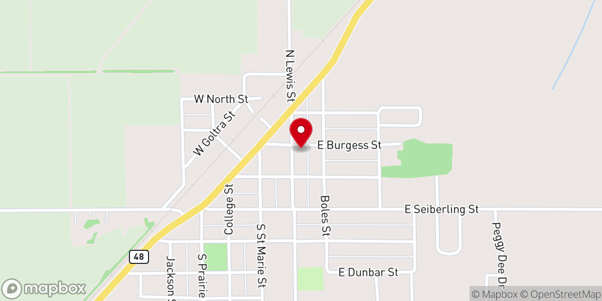 Map showing location of Mound Community Church