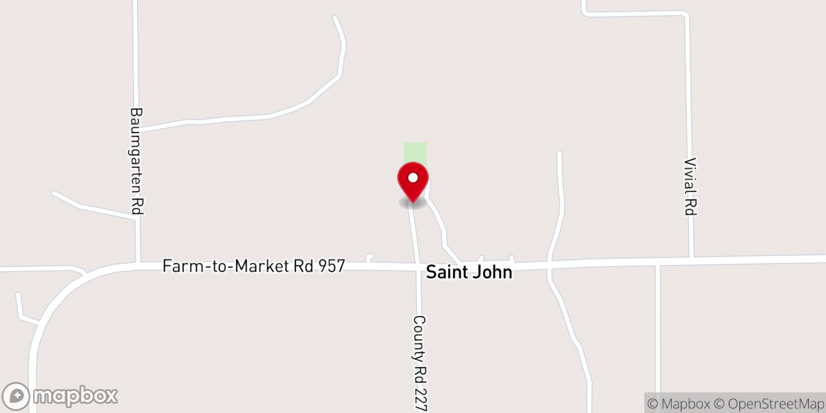 Map showing location of St. John the Baptist Catholic Church