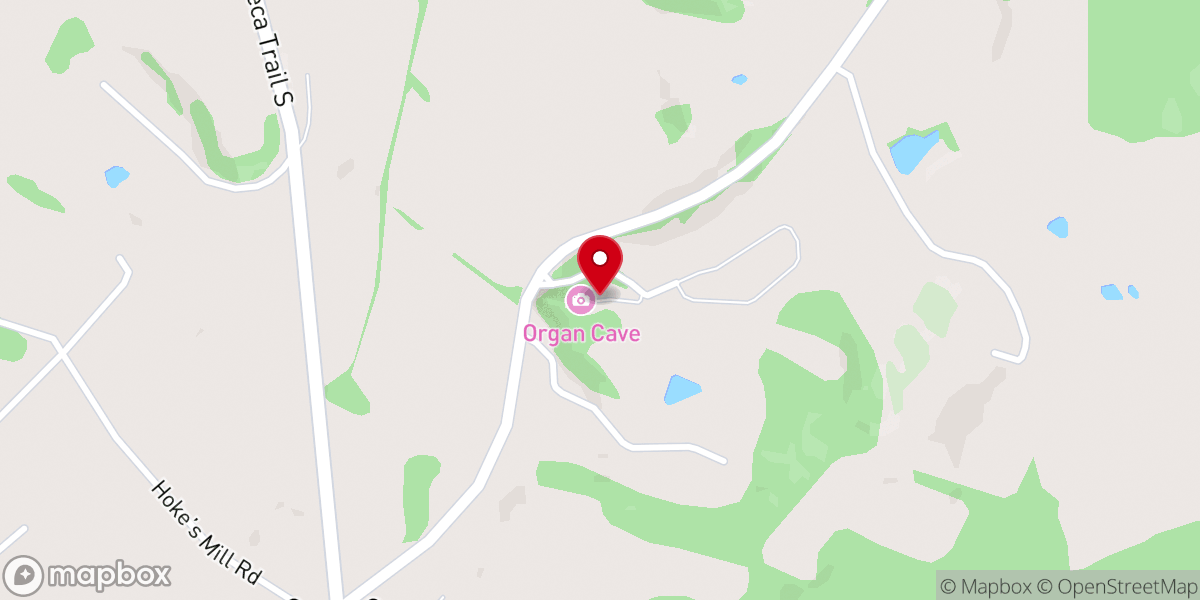 Map showing location of Organ Cave