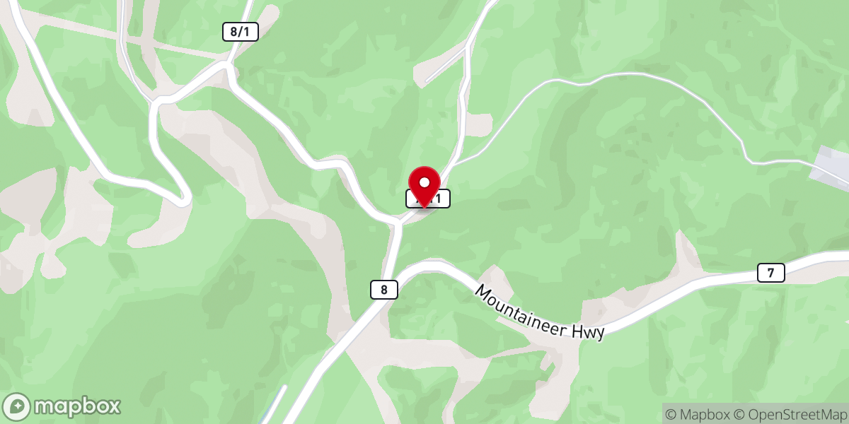 Map showing location of Low Gap Church