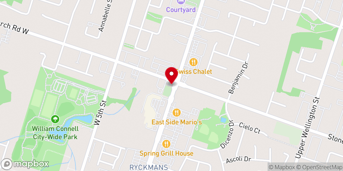 Map showing location of Barton Stone Mount Hope United Church