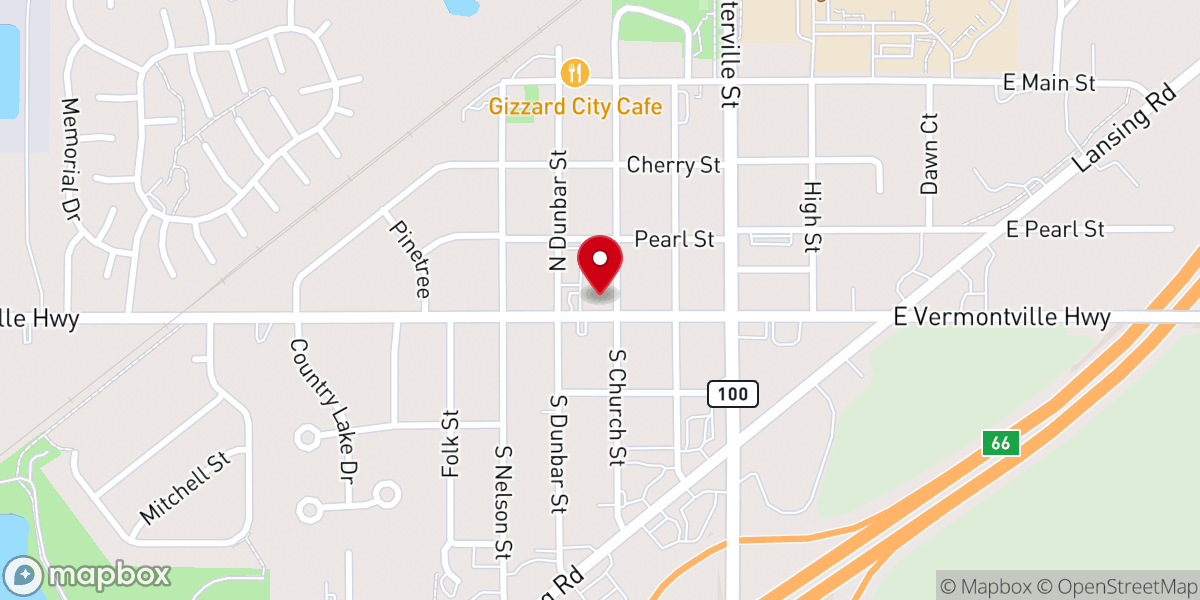 Map showing location of Sycamore Creek - Potterville Campus