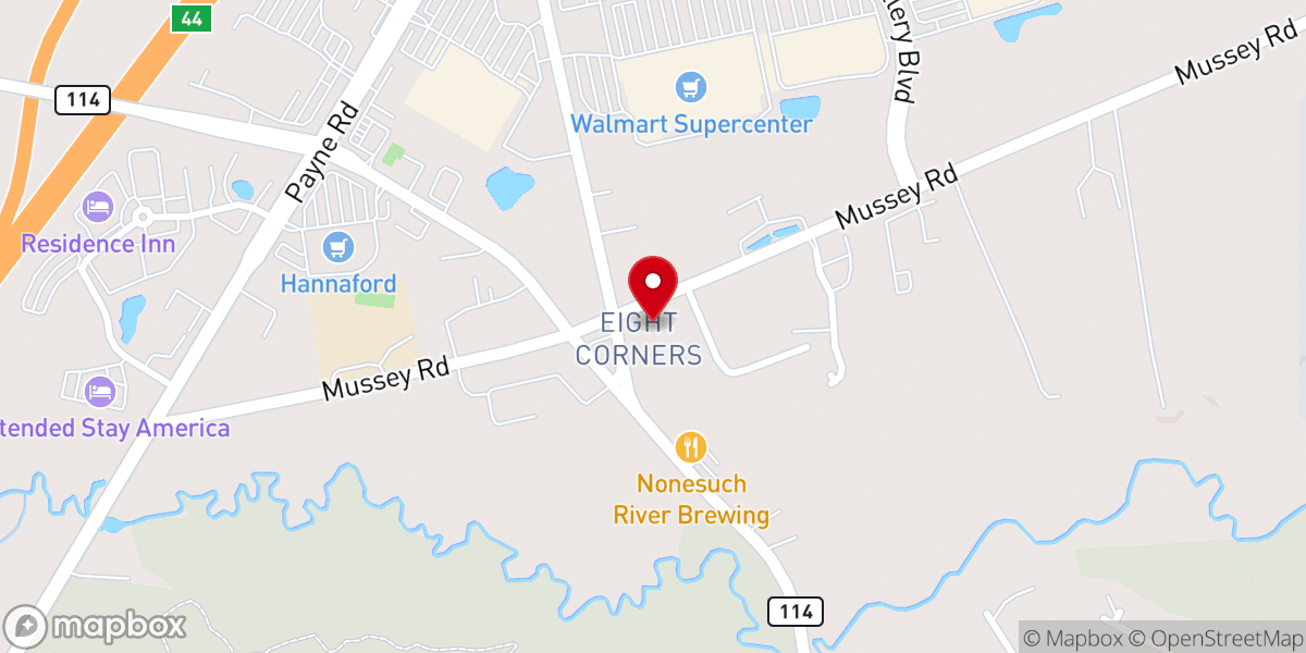 Map showing location of Scarborough Free Baptist Church