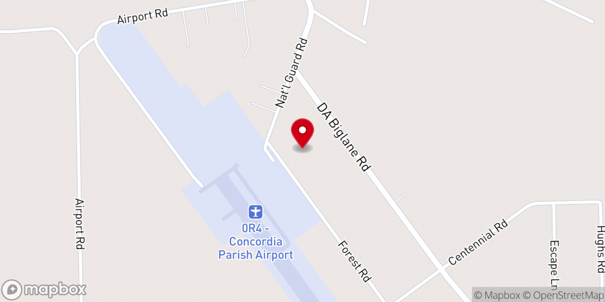 Map showing location of Concordia Parish Airport-0R4