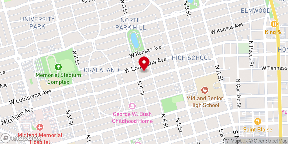 Map showing location of First Christian Church
