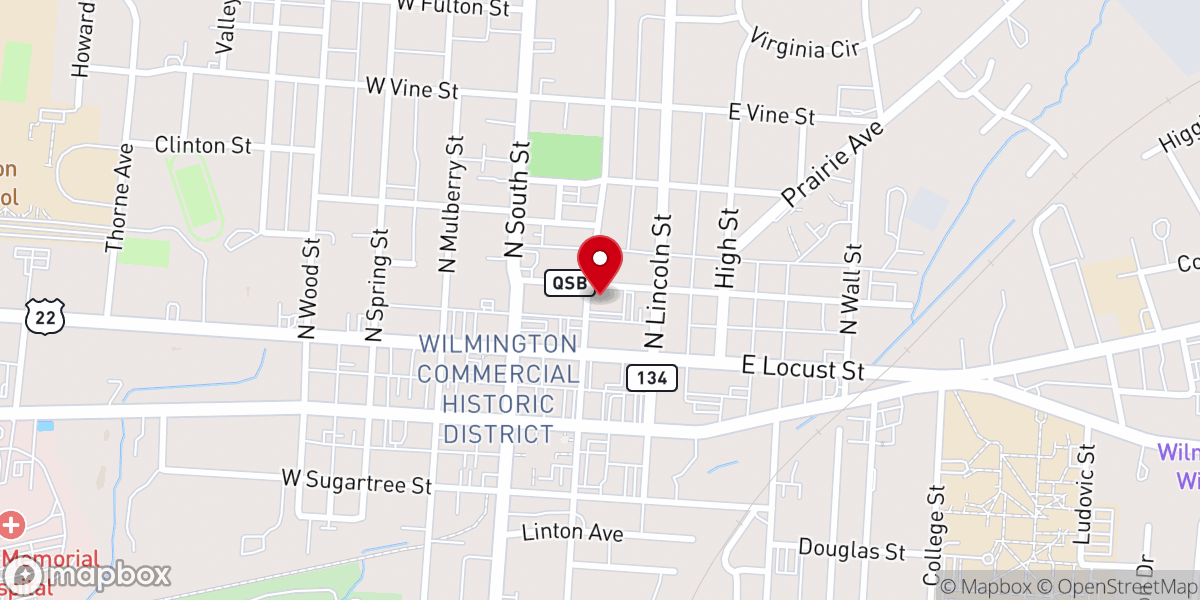 Map showing location of First Christian Church