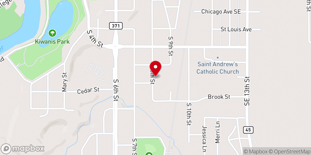 Map showing location of Brainerd Laestadian Lutheran Church