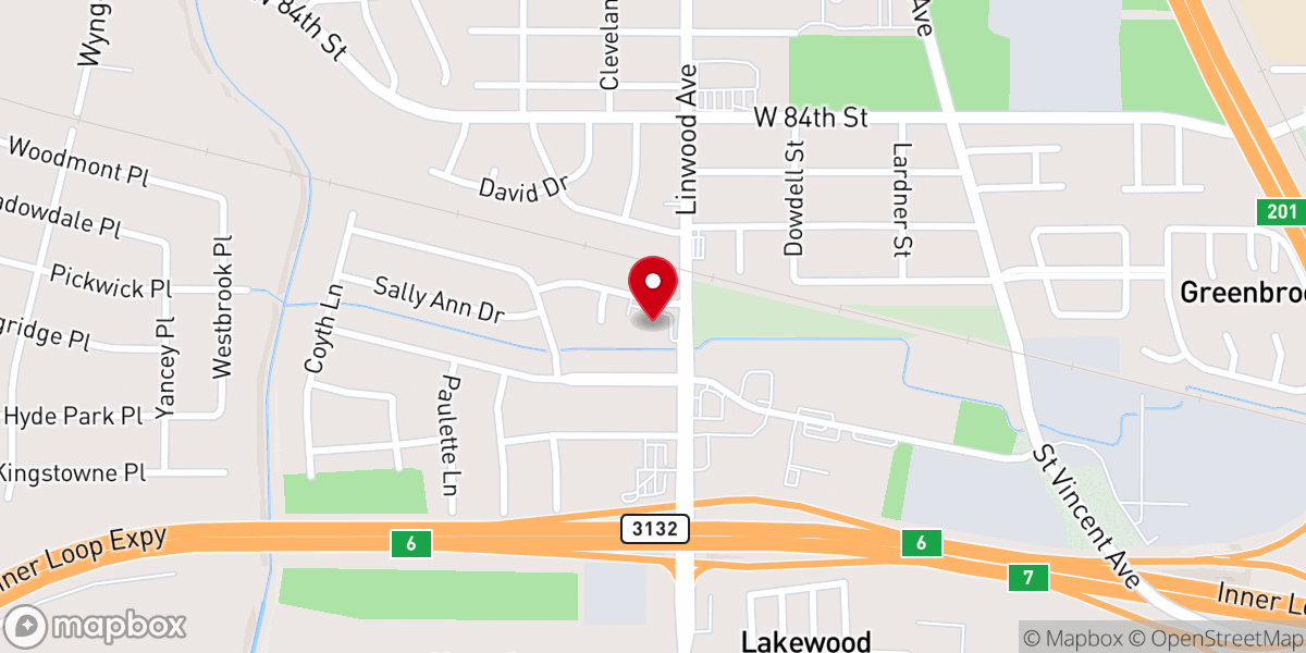 Map showing location of Janet Lane Baptist Church
