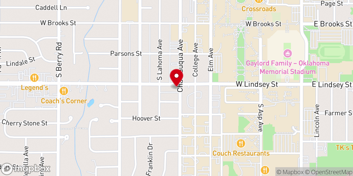 Map showing location of Church in Norman
