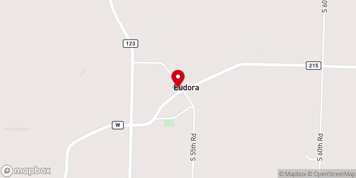 Map showing location of Eudora Church of God