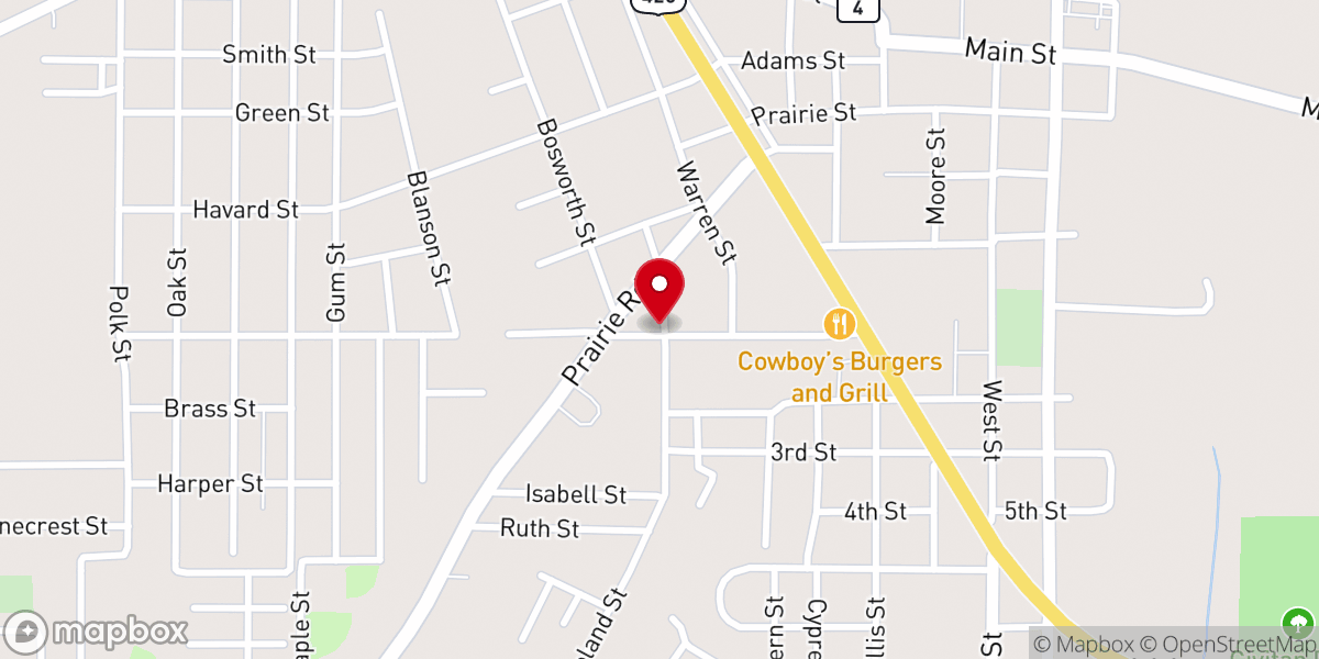 Map showing location of Prince of Peace Church