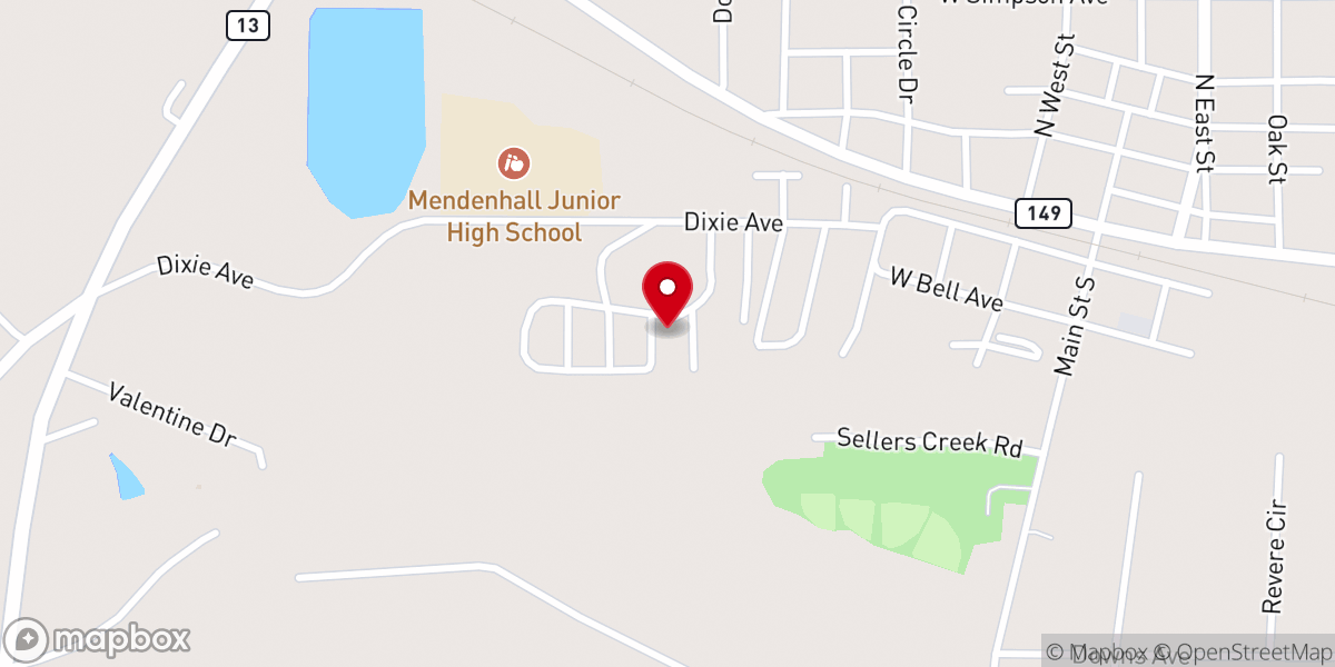 Map showing location of Mendenhall Ministries